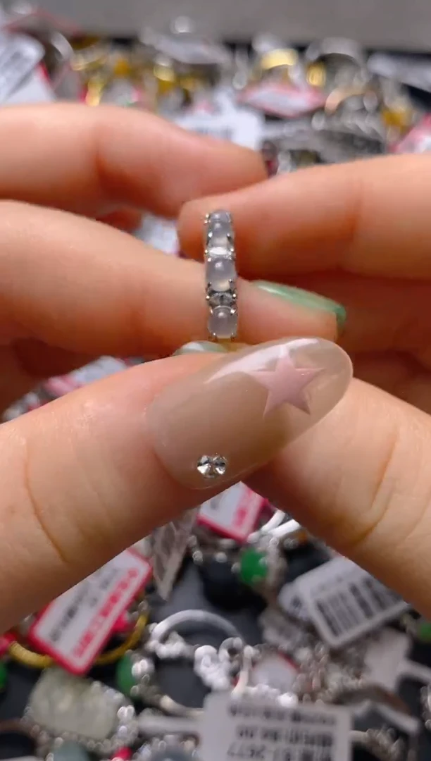 银S925镶嵌戒指翡翠百内无证书