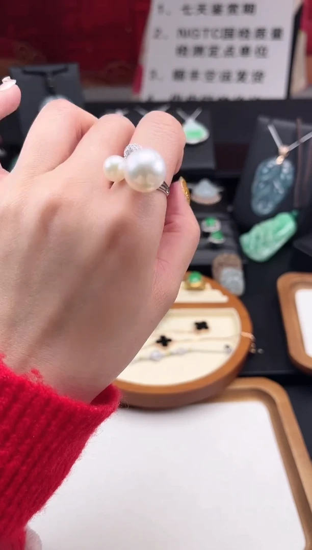 【闪购商品】海水珍珠戒指18K金镶嵌戒指