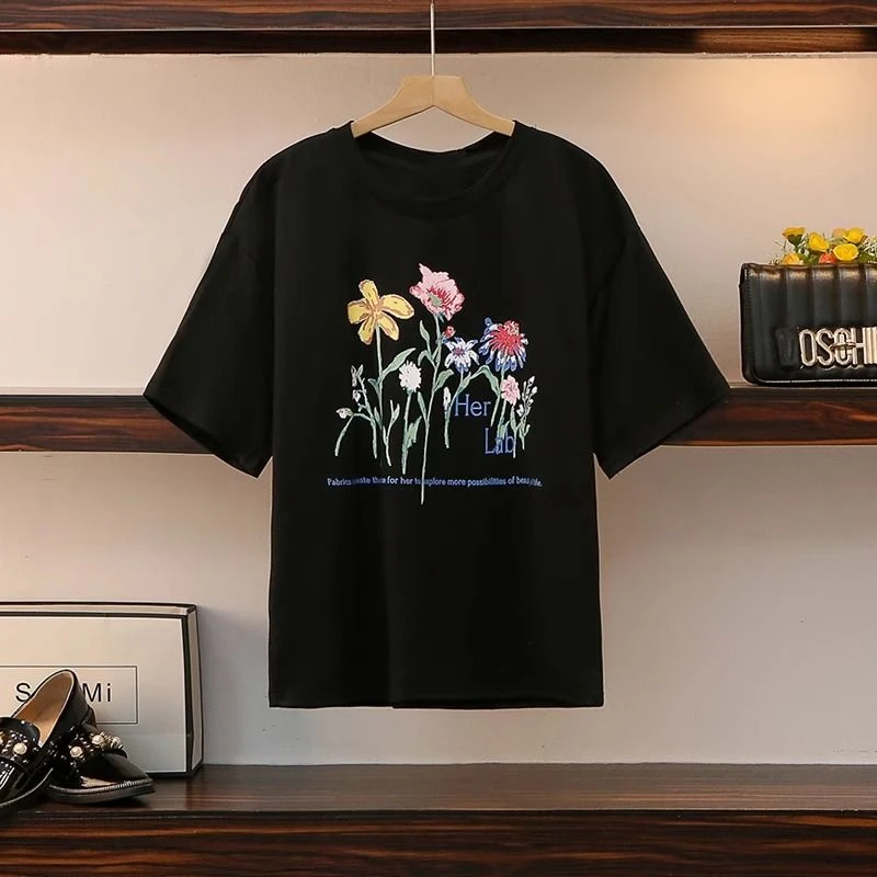 8328胖妹妹韩版休闲裙女春秋大码时尚百搭T恤上衣