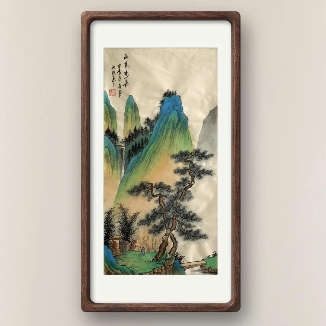 韦秋晓画作WQX-241127-2S-03山高水长2平尺 装框