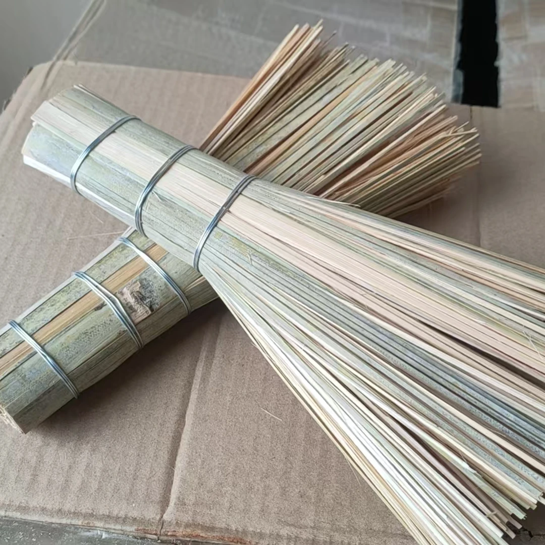 手工制作老式竹刷把