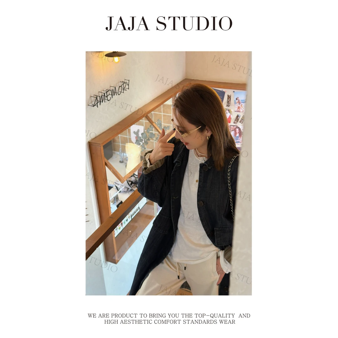 【YUCHEN】日版古着~25新款软牛仔风衣外套