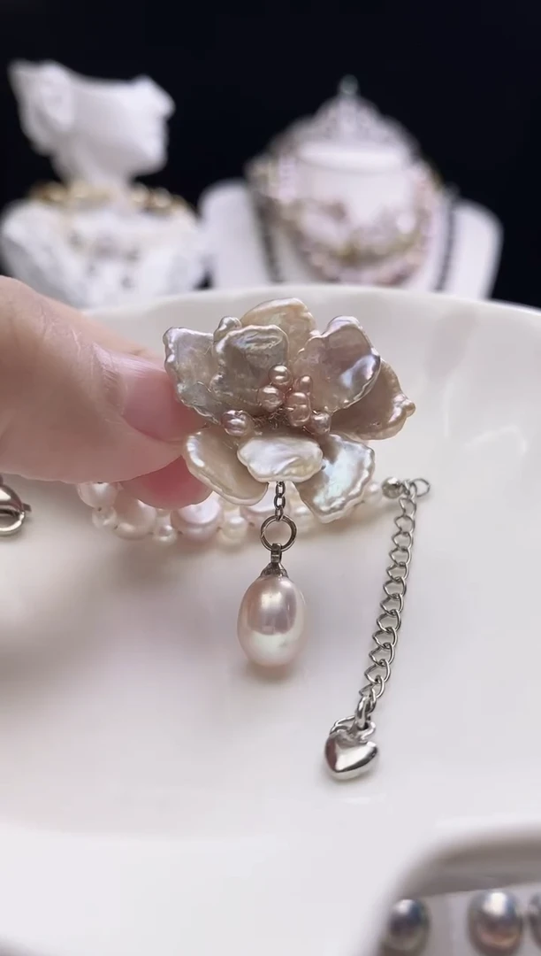 未镶嵌手链淡水珍珠淡水巴洛克珍珠手链