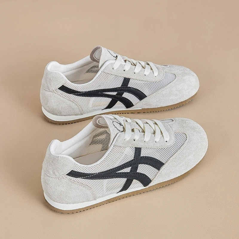 梦孜百丽德训鞋女2025夏季新款百搭薄款网面透气软底休闲运动鞋女