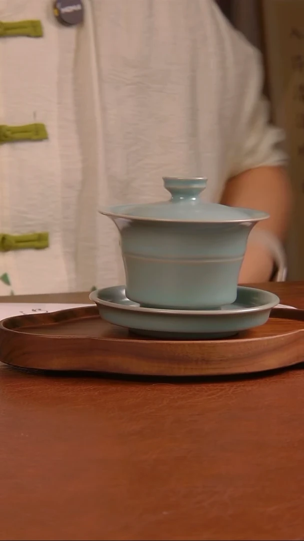 572号 竹节 三才 盖碗 马