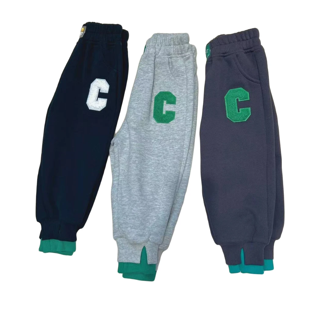 婴格朗迪YG6175时尚洋气男女童C字母卫裤休闲裤春秋儿童加厚秋冬