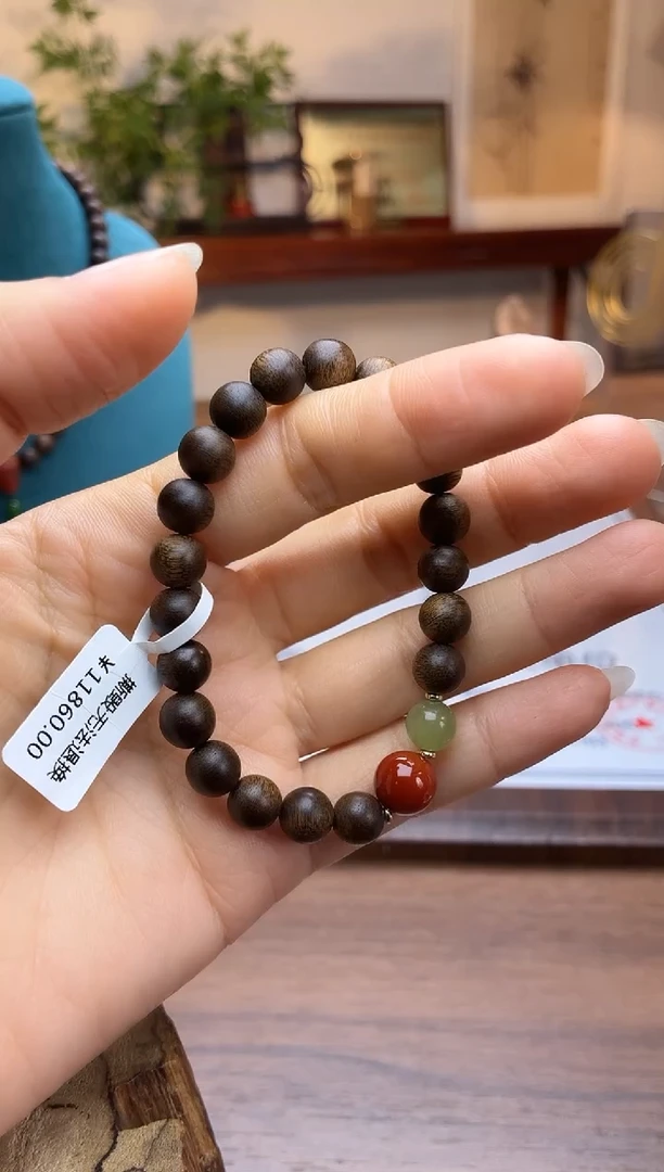 沉香手串沉香【非遗】芽庄白棋楠08单圈沉水