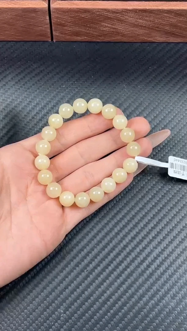 未镶嵌手串和田玉若羌微色差手串卡10