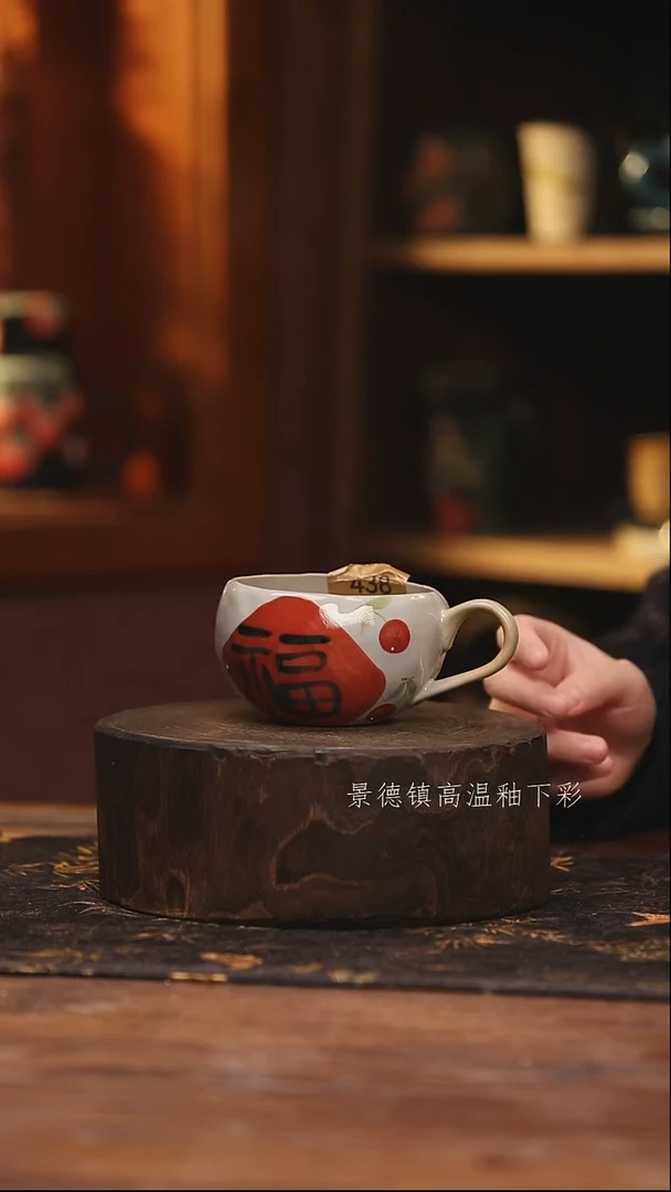 陶瓷景德镇高温釉下手绘陶瓷@L438@