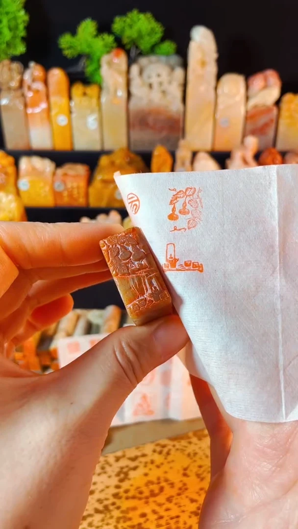 【闪购商品】浙江红石印石手工篆刻《禅茶一味》1.5x3