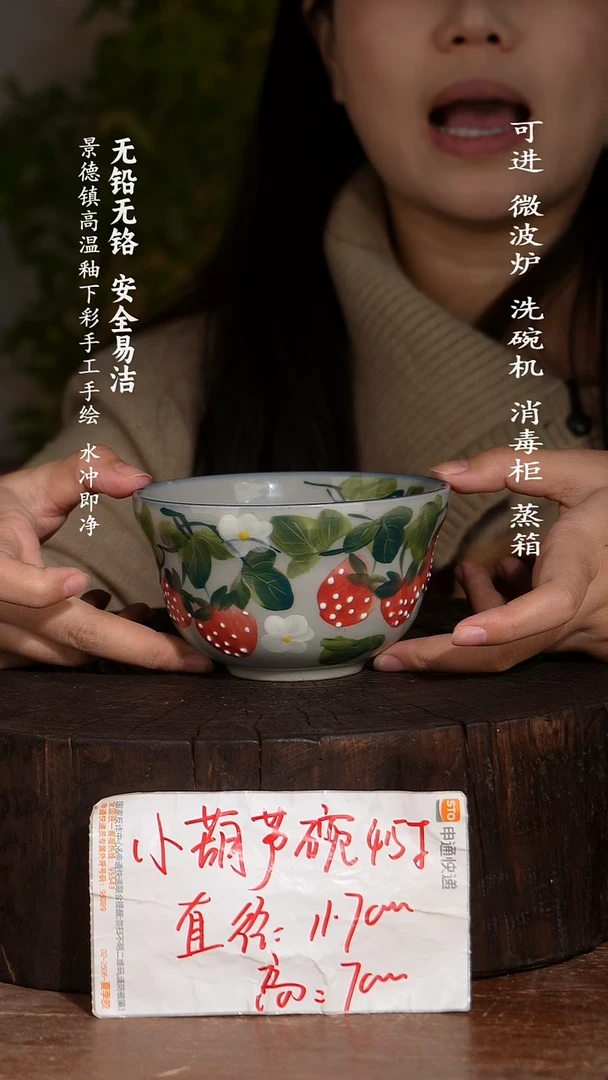 碗陶瓷景德镇高温瓷釉下彩手绘陶瓷