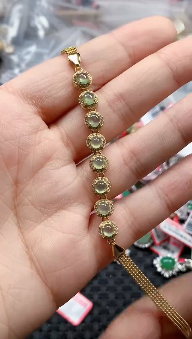 银S925镶嵌戒指翡翠天然A货缅甸翡翠