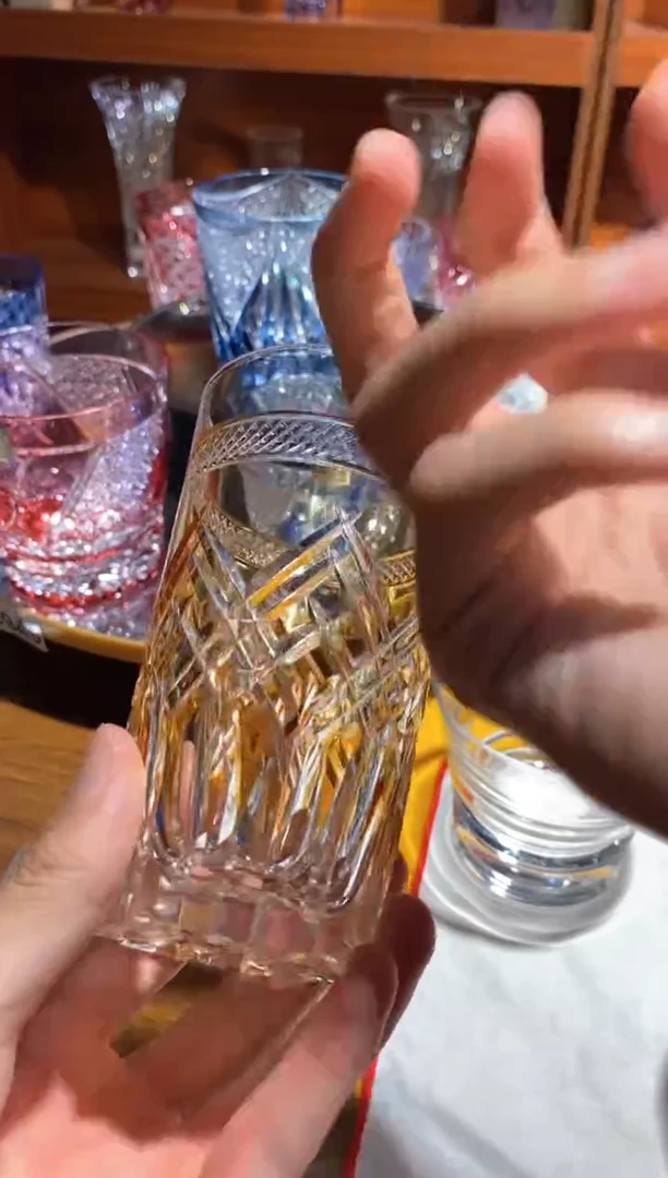 水晶玻璃吸管款黄色果汁杯