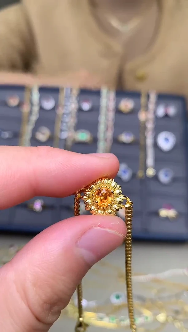 银S925镶嵌手链石榴石（芬达石）手链