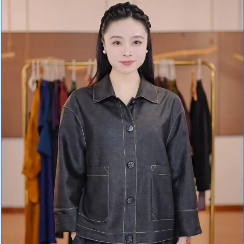 【大牛皮】ZY100桑蚕丝素平缎龟上衣外套A-TSY-99316