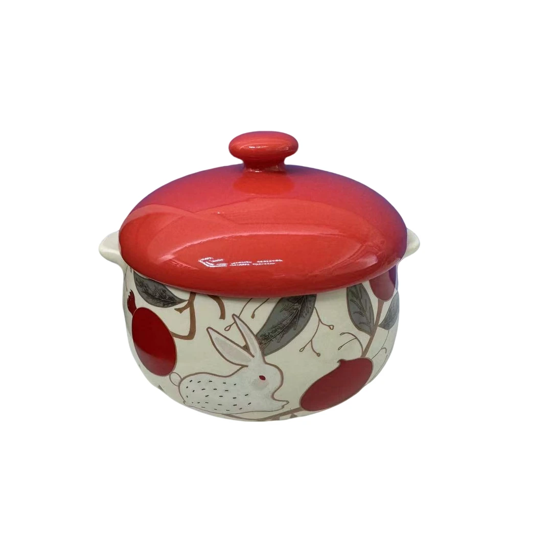 Z115 石榴兔4"陶瓷炖盅