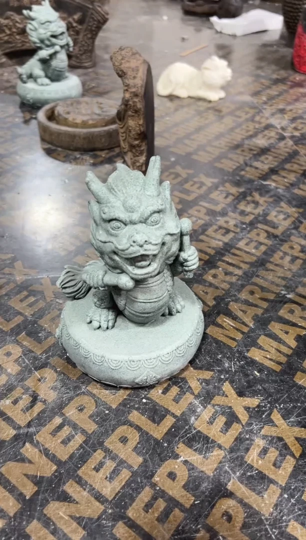 陶土青砂石龙腾盛世【微瑕】