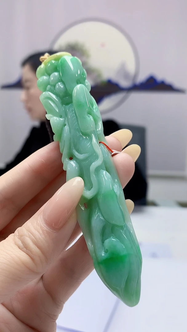 【闪购商品】定制翡翠未镶嵌4852DD-毛货挂件188