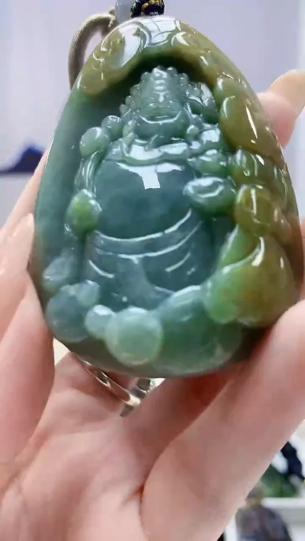 未镶嵌定制翡翠4917DD-毛货挂件56