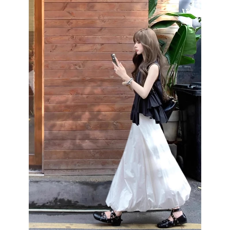 法式气质高级感度假连衣裙子韩系清纯系穿搭无袖套装夏女2025新款