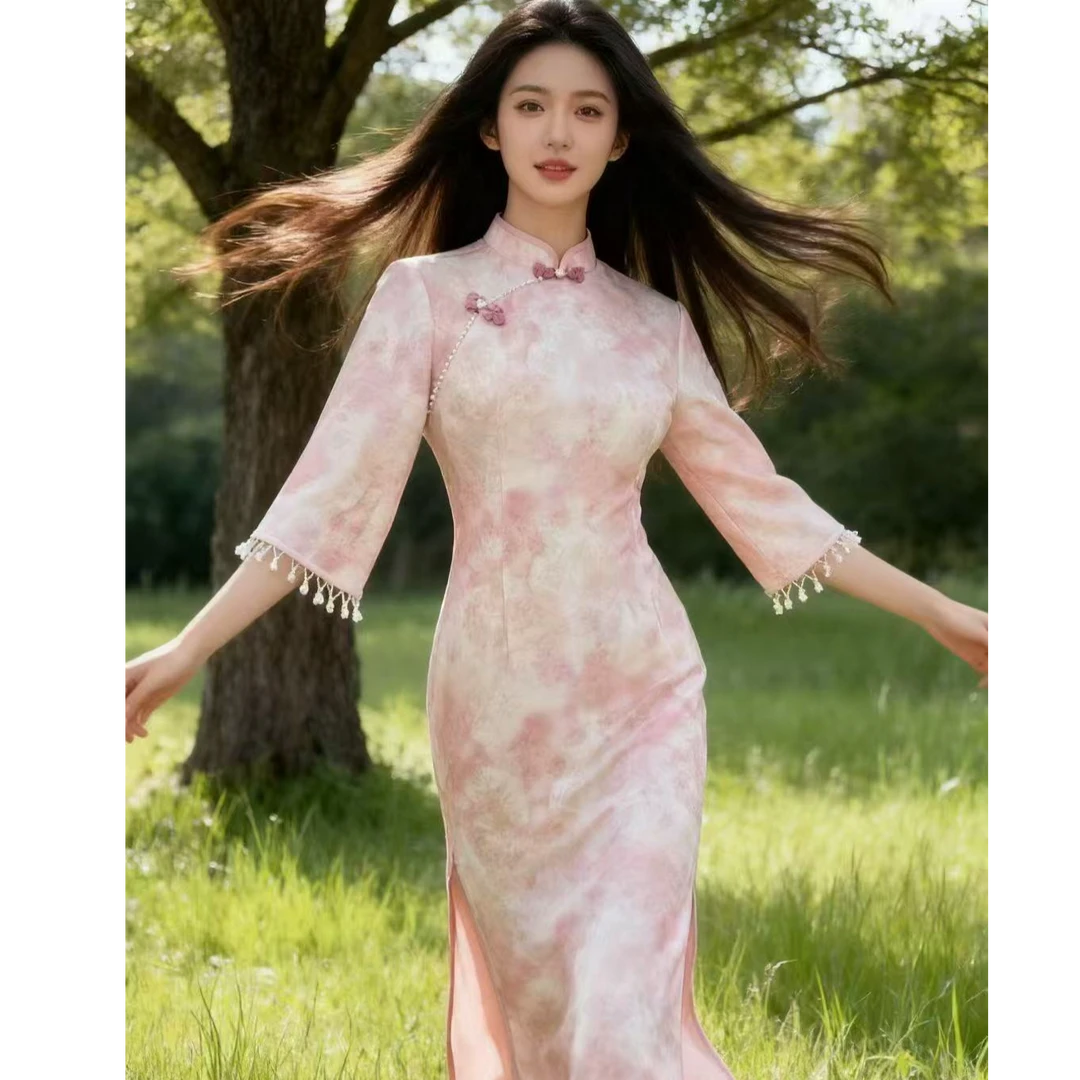 江南春【甜月香】秋款衣长120新中式文艺少女高端日常旗袍奢华气质