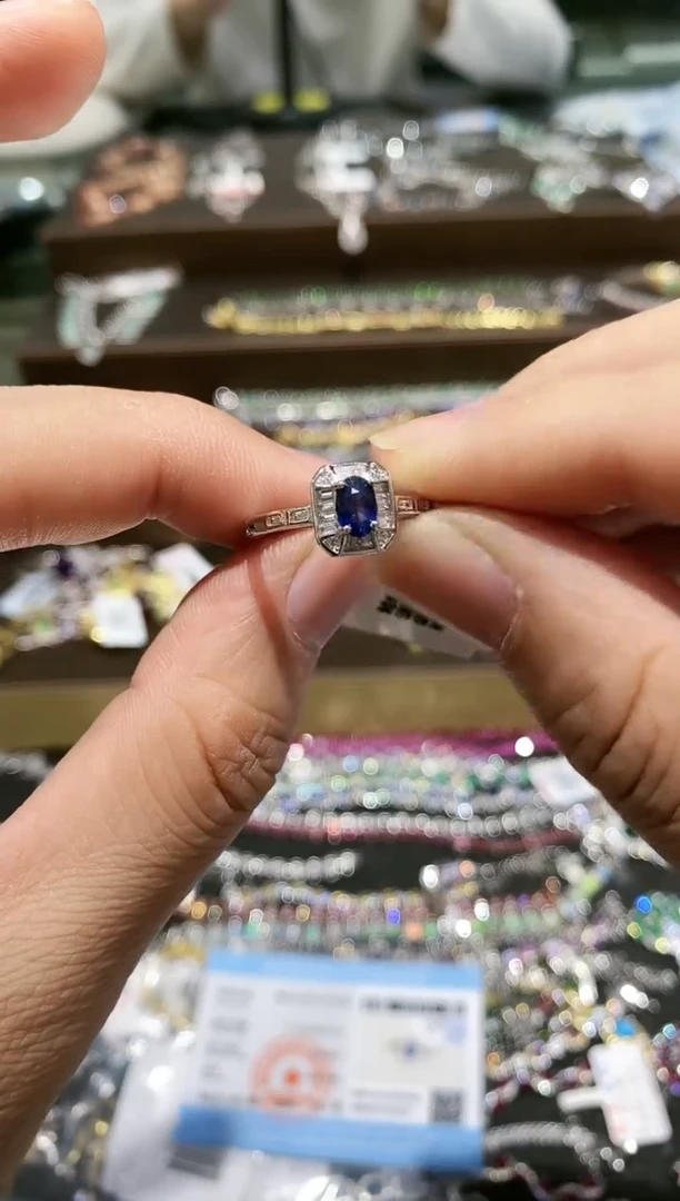 【闪购商品】蓝宝石戒指银S925镶嵌戒指