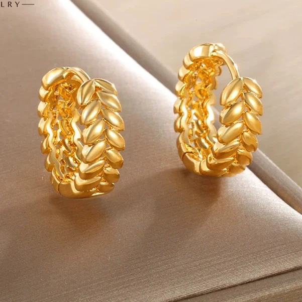 铜合金耳饰 金色耳扣【一公分】麦穗小耳扣