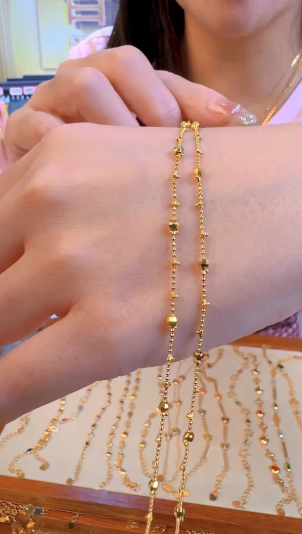 45cm抽拉切面隔珠仙女链3.64g（多样性发货）