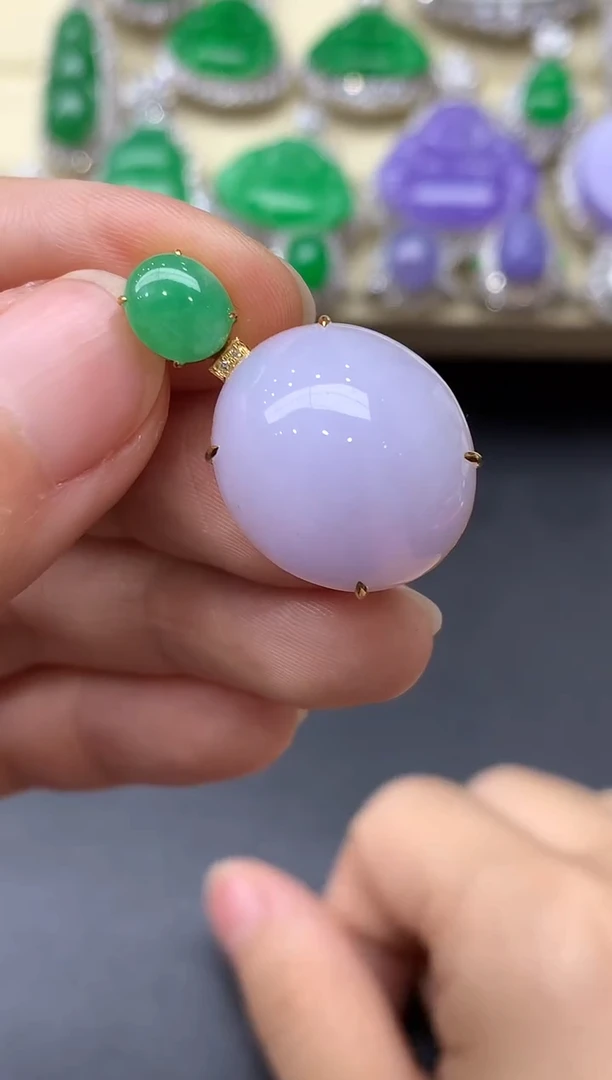 颈饰18K金镶嵌翡翠173-中国好珍宝