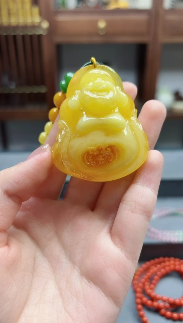 【闪购商品】蜜蜡裸石未镶嵌蜜蜡佛公吊坠 DY