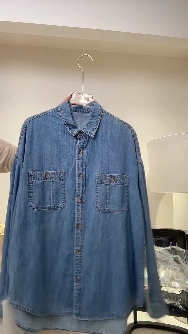 牛仔蓝经典牛仔衬衫