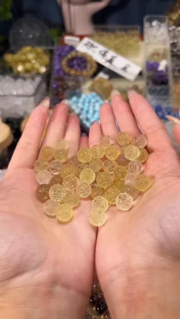 【闪购商品】水晶手串未镶嵌黄水晶回纹珠一个卡11+