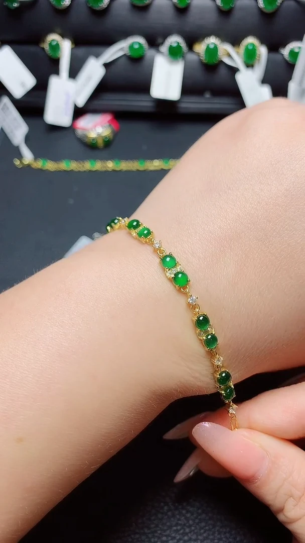 银S925镶嵌戒指翡翠天然翡翠A货s925银镶