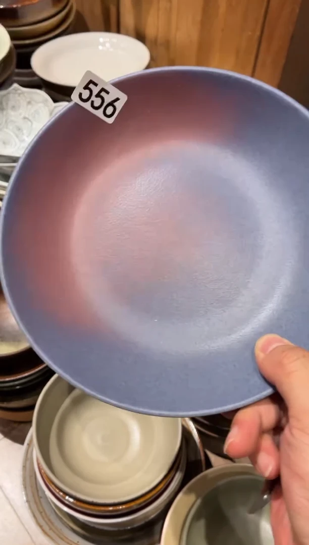 瓷片汘*556  微瑕蓝粉渐变盘1个