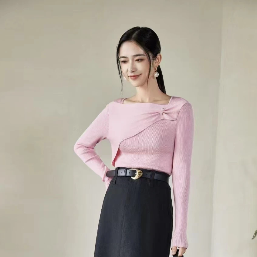 【下单无需备注自选尺码】秋水常规女时尚毛针织衫修身型101006