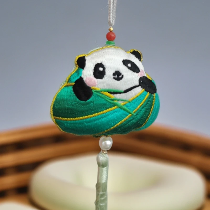 刺绣熊猫香囊汉服荷包 艾草香囊