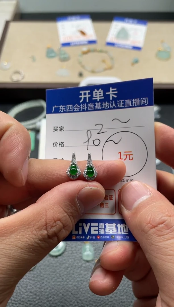 颈饰未镶嵌翡翠z*h耳钉