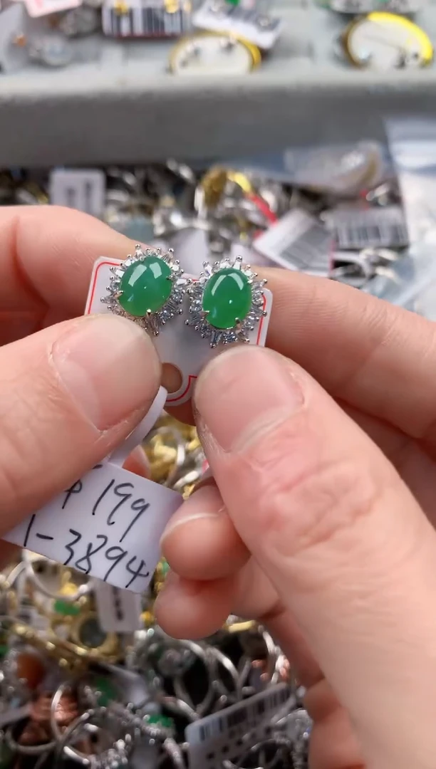 银S925镶嵌戒指翡翠444   3