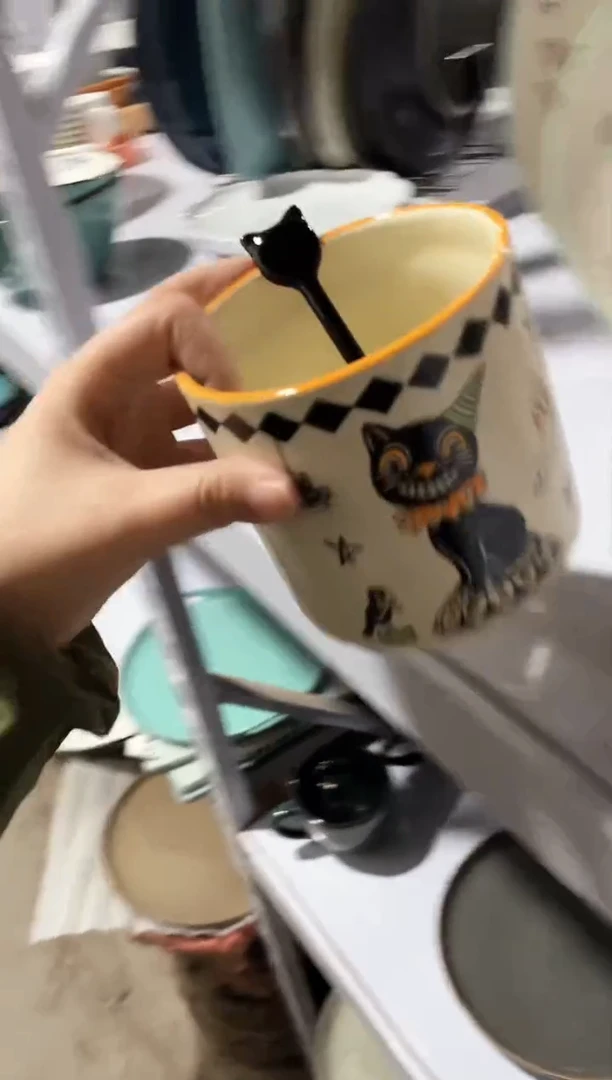 【闪购商品】碗微瑕（2个装）小猫罐子勺子