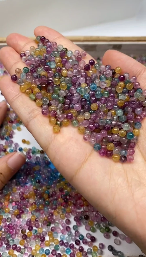 散珠未镶嵌碧玺D713 紫碧玺4mm50颗6.8元