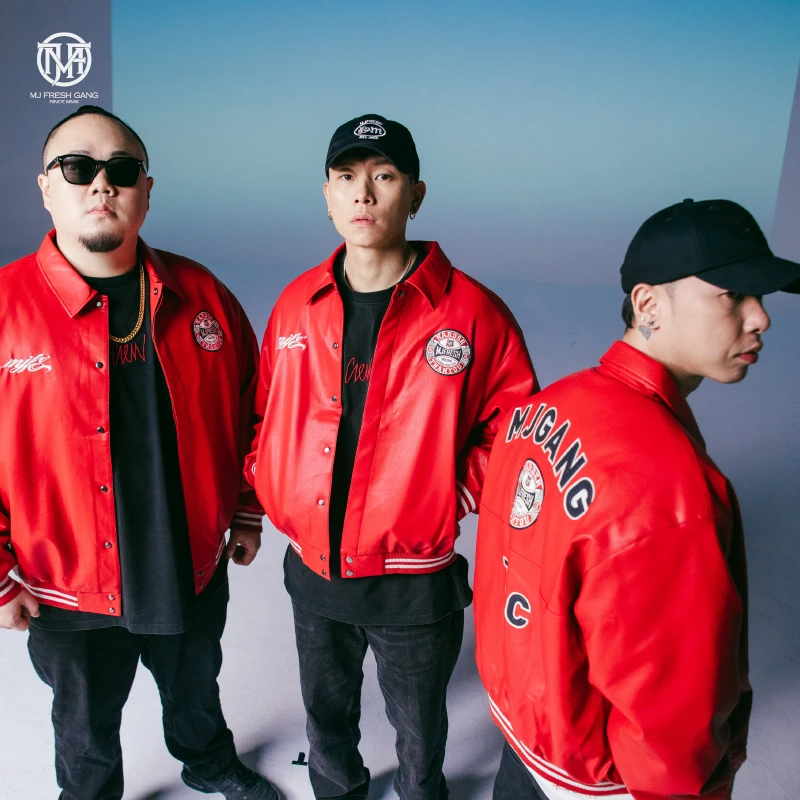 顽童MJFRESH 冬季PU皮夹棉翻领宽松棒球夹克外套 男女同款