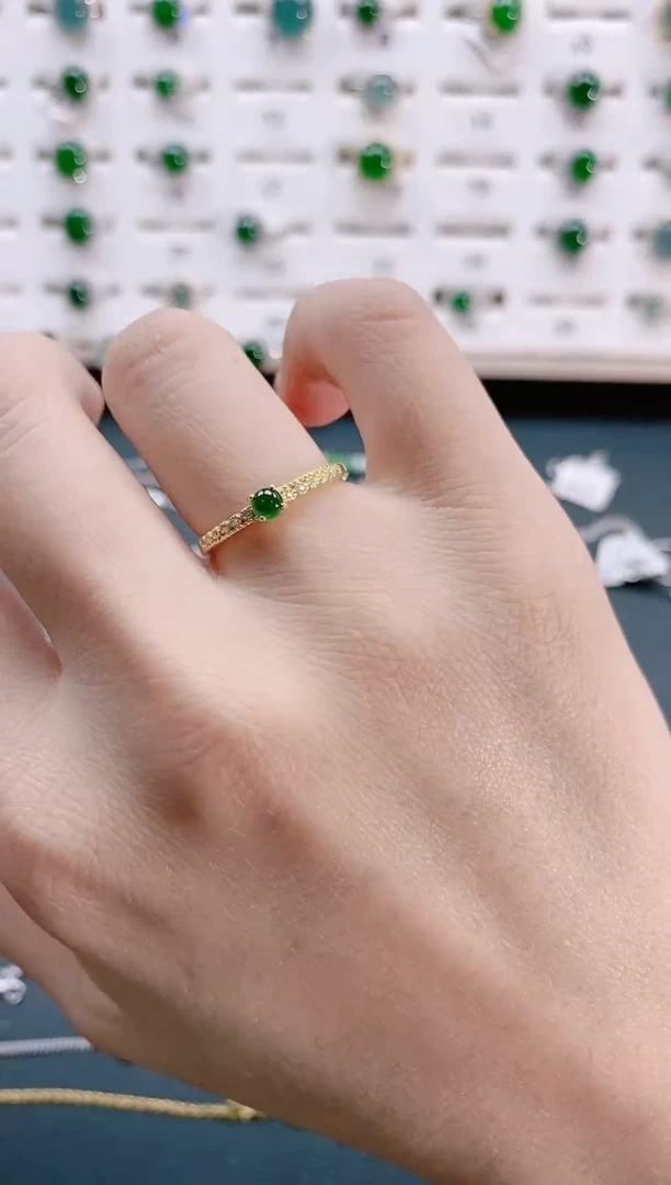 【闪购商品】翡翠戒指银S925镶嵌天然翡翠