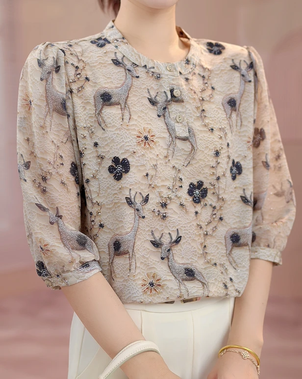 Y1177[高品质]气质优雅时尚碎花衬衫04