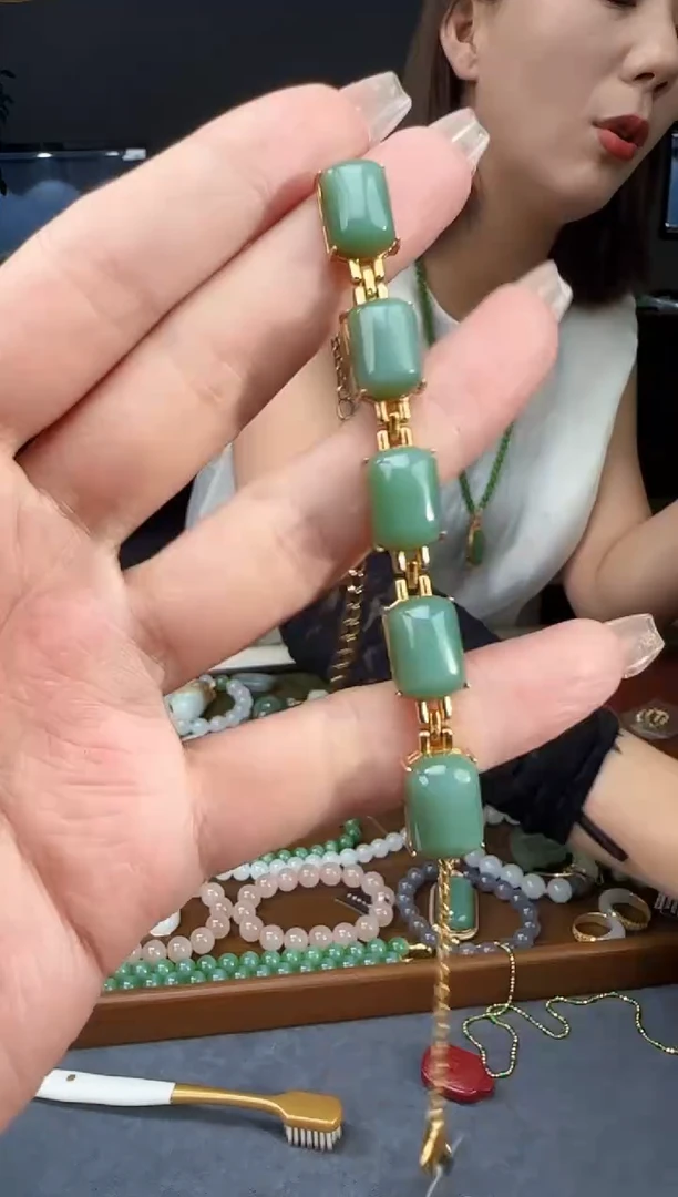 手链银S925镶嵌和田玉1