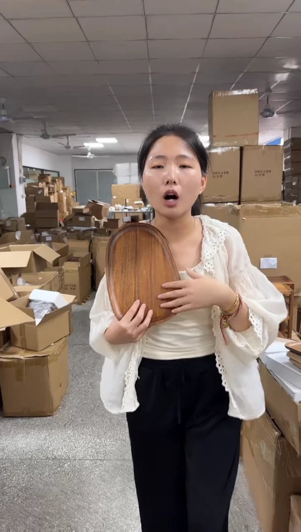 南美胡桃木大鹅卵石盘