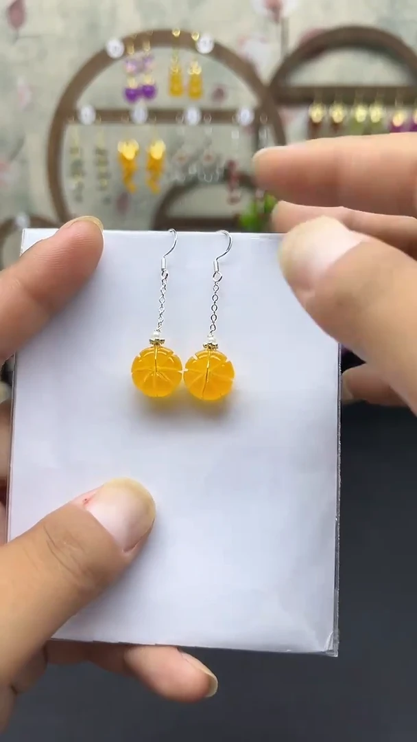 银S925镶嵌耳饰玛瑙/玉髓063