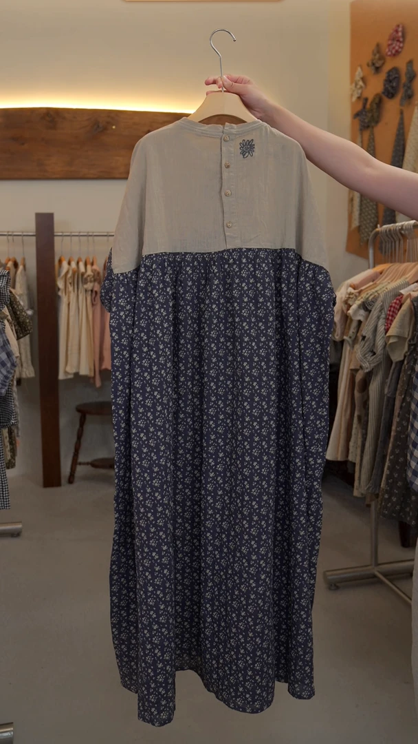 夏款棉麻连衣裙亲子连衣裙8D501