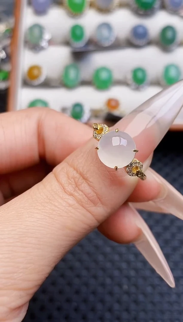 银S925镶嵌戒指翡翠5574