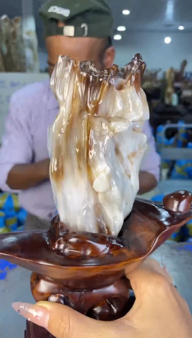 未镶嵌摆件硅化玉3