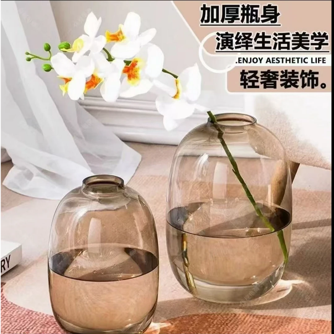 雪柳美男树龟背竹马醉木鲜花专用小口大肚玻璃插花专用高级水培器